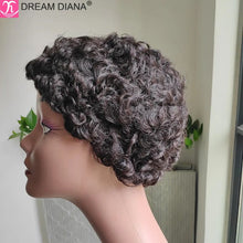 Load image into Gallery viewer, Malaysian Hair Wig Remy Short Natural Curly Glueless Human Wigs Pixie Cut Wig Ombre Short Machine Made Human Hair Wig