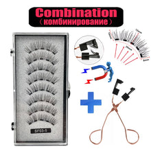 Load image into Gallery viewer, 2 Pairs 3D Natural Magnetic Eyelashes ,With 5 Magnetic Lashes Handmade Reusable Magnetic False Eyelashes Support Drop Shipping