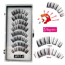 Load image into Gallery viewer, 2 Pairs 3D Natural Magnetic Eyelashes ,With 5 Magnetic Lashes Handmade Reusable Magnetic False Eyelashes Support Drop Shipping