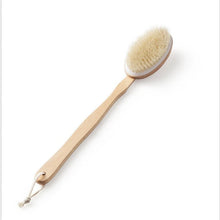 Load image into Gallery viewer, Bathroom Body Brushes Long Handle Bath Natural Bristles Brushes Exfoliating Massager With Wooden Handle Dry Brushing Shower Tool