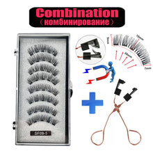 Load image into Gallery viewer, 2 Pairs 3D Natural Magnetic Eyelashes ,With 5 Magnetic Lashes Handmade Reusable Magnetic False Eyelashes Support Drop Shipping