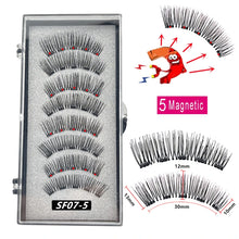 Load image into Gallery viewer, 2 Pairs 3D Natural Magnetic Eyelashes ,With 5 Magnetic Lashes Handmade Reusable Magnetic False Eyelashes Support Drop Shipping