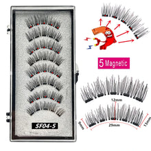 Load image into Gallery viewer, 2 Pairs 3D Natural Magnetic Eyelashes ,With 5 Magnetic Lashes Handmade Reusable Magnetic False Eyelashes Support Drop Shipping
