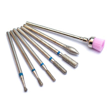 Load image into Gallery viewer, 7pcs/Set Diamond Nail Drill Bit Rotery Electric Milling Cutters For Pedicure Manicure Files Cuticle Burr Nail Tools Accessories