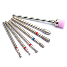 Load image into Gallery viewer, 7pcs/Set Diamond Nail Drill Bit Rotery Electric Milling Cutters For Pedicure Manicure Files Cuticle Burr Nail Tools Accessories