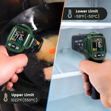 Load image into Gallery viewer, Digital Infrared Thermometer Laser Temperature Meter Non-contact Pyrometer Imager Hygrometer IR Termometro Color LCD Light Alarm