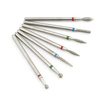 Load image into Gallery viewer, 7pcs/Set Diamond Nail Drill Bit Rotery Electric Milling Cutters For Pedicure Manicure Files Cuticle Burr Nail Tools Accessories