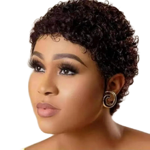 Load image into Gallery viewer, Malaysian Hair Wig Remy Short Natural Curly Glueless Human Wigs Pixie Cut Wig Ombre Short Machine Made Human Hair Wig