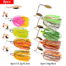 Load image into Gallery viewer, 4pcs/8Pcs Fishing Lure Wobbler Lures Spinners Spoon Bait For Pike Peche Tackle All Artificial Baits Metal Sequins Spinnerbait