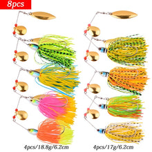 Load image into Gallery viewer, 4pcs/8Pcs Fishing Lure Wobbler Lures Spinners Spoon Bait For Pike Peche Tackle All Artificial Baits Metal Sequins Spinnerbait