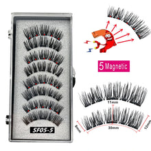 Load image into Gallery viewer, 2 Pairs 3D Natural Magnetic Eyelashes ,With 5 Magnetic Lashes Handmade Reusable Magnetic False Eyelashes Support Drop Shipping