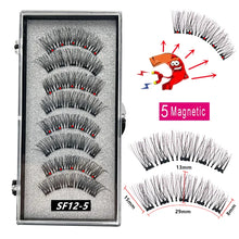 Load image into Gallery viewer, 2 Pairs 3D Natural Magnetic Eyelashes ,With 5 Magnetic Lashes Handmade Reusable Magnetic False Eyelashes Support Drop Shipping
