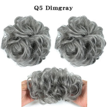 Load image into Gallery viewer, Synthetic Hair Bun Wig Ladies Ponytail Hair Extension Scrunchie Elastic Wave Curly Hairpieces Scrunchie Wrap