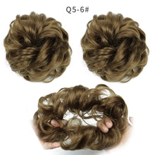Load image into Gallery viewer, Synthetic Hair Bun Wig Ladies Ponytail Hair Extension Scrunchie Elastic Wave Curly Hairpieces Scrunchie Wrap