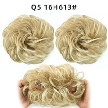 Load image into Gallery viewer, Synthetic Hair Bun Wig Ladies Ponytail Hair Extension Scrunchie Elastic Wave Curly Hairpieces Scrunchie Wrap