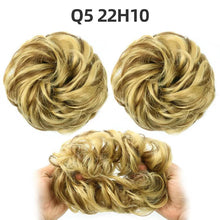 Load image into Gallery viewer, Synthetic Hair Bun Wig Ladies Ponytail Hair Extension Scrunchie Elastic Wave Curly Hairpieces Scrunchie Wrap