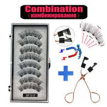 Load image into Gallery viewer, 2 Pairs 3D Natural Magnetic Eyelashes ,With 5 Magnetic Lashes Handmade Reusable Magnetic False Eyelashes Support Drop Shipping