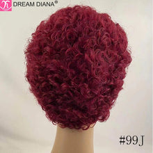 Load image into Gallery viewer, Malaysian Hair Wig Remy Short Natural Curly Glueless Human Wigs Pixie Cut Wig Ombre Short Machine Made Human Hair Wig