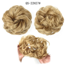 Load image into Gallery viewer, Synthetic Hair Bun Wig Ladies Ponytail Hair Extension Scrunchie Elastic Wave Curly Hairpieces Scrunchie Wrap