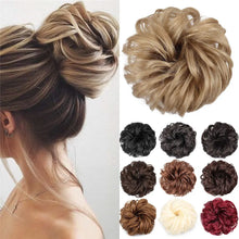 Load image into Gallery viewer, Synthetic Hair Bun Wig Ladies Ponytail Hair Extension Scrunchie Elastic Wave Curly Hairpieces Scrunchie Wrap