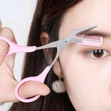 Load image into Gallery viewer, Eyebrow Trimmer Scissor Beauty Products for Women Eyebrow Scissors with Comb Eyebrow Shaver Makeup Tools Beauty Scissors