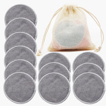 Load image into Gallery viewer, Reusable Bamboo Makeup Remover Pads 12pcs Washable Rounds Cleansing Facial Cotton Make Up Removal Pads Tool