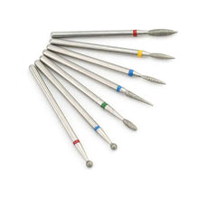 Load image into Gallery viewer, 7pcs/Set Diamond Nail Drill Bit Rotery Electric Milling Cutters For Pedicure Manicure Files Cuticle Burr Nail Tools Accessories