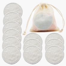 Load image into Gallery viewer, Reusable Bamboo Makeup Remover Pads 12pcs Washable Rounds Cleansing Facial Cotton Make Up Removal Pads Tool