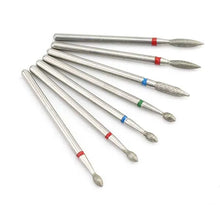 Load image into Gallery viewer, 7pcs/Set Diamond Nail Drill Bit Rotery Electric Milling Cutters For Pedicure Manicure Files Cuticle Burr Nail Tools Accessories