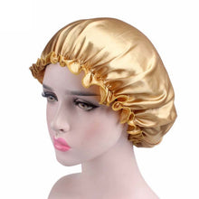 Load image into Gallery viewer, Women Night Sleep Hat Adjust Satin Bonnet Hair Styling Cap Long Hair Care 29 Styles Silk Head Wrap Shower Cap Hair Styling Tools