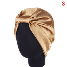 Load image into Gallery viewer, Women Night Sleep Hat Adjust Satin Bonnet Hair Styling Cap Long Hair Care 29 Styles Silk Head Wrap Shower Cap Hair Styling Tools