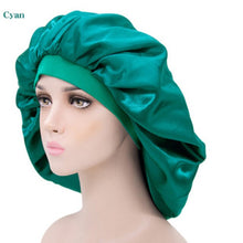 Load image into Gallery viewer, Women Night Sleep Hat Adjust Satin Bonnet Hair Styling Cap Long Hair Care 29 Styles Silk Head Wrap Shower Cap Hair Styling Tools