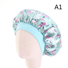 Load image into Gallery viewer, Women Night Sleep Hat Adjust Satin Bonnet Hair Styling Cap Long Hair Care 29 Styles Silk Head Wrap Shower Cap Hair Styling Tools
