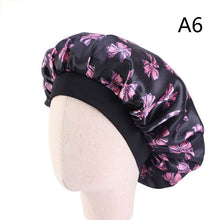 Load image into Gallery viewer, Women Night Sleep Hat Adjust Satin Bonnet Hair Styling Cap Long Hair Care 29 Styles Silk Head Wrap Shower Cap Hair Styling Tools