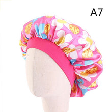 Load image into Gallery viewer, Women Night Sleep Hat Adjust Satin Bonnet Hair Styling Cap Long Hair Care 29 Styles Silk Head Wrap Shower Cap Hair Styling Tools