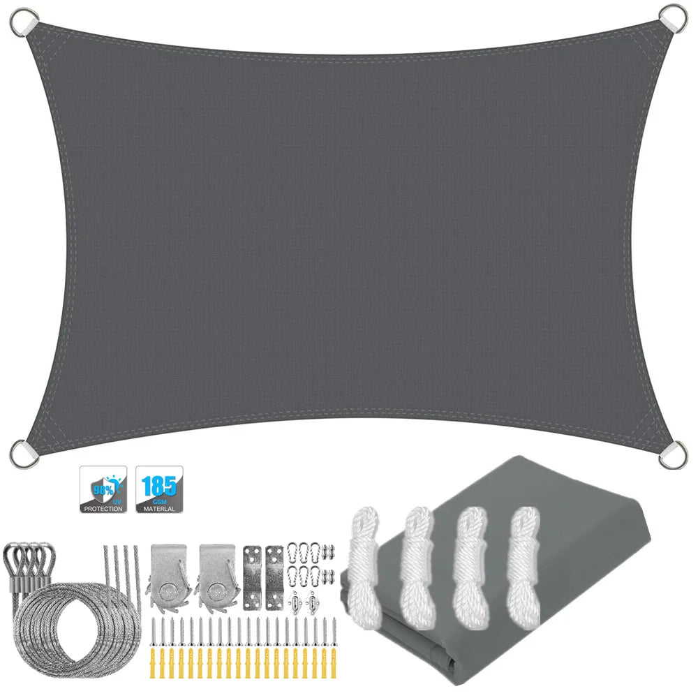 Waterproof Sun Shade Sail Canopy Rectangle UV Block Sun Shelter For Outdoor Garden Patio Backyard Terraza Awning Privacy Screen