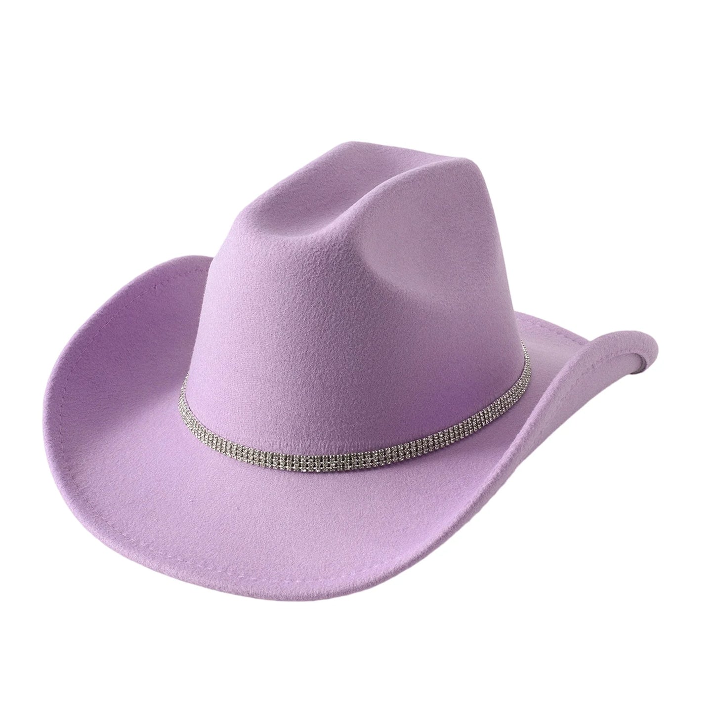 Women Men Wide Brim Fedora Hat Rhinestone Belted Wool Hat Felt Jazz Cap for Party Club Elegant Caps