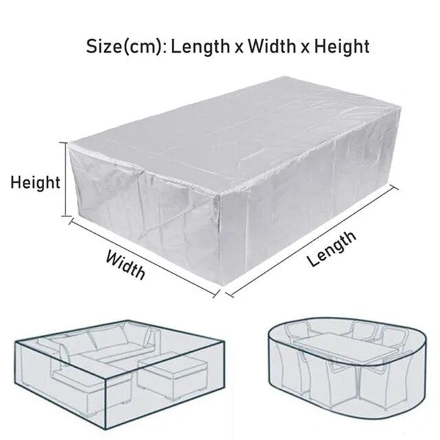 68 size silver garden patio protective cover Oxford cloth furniture dust cover rattan table and chair sofa waterproof rain cover