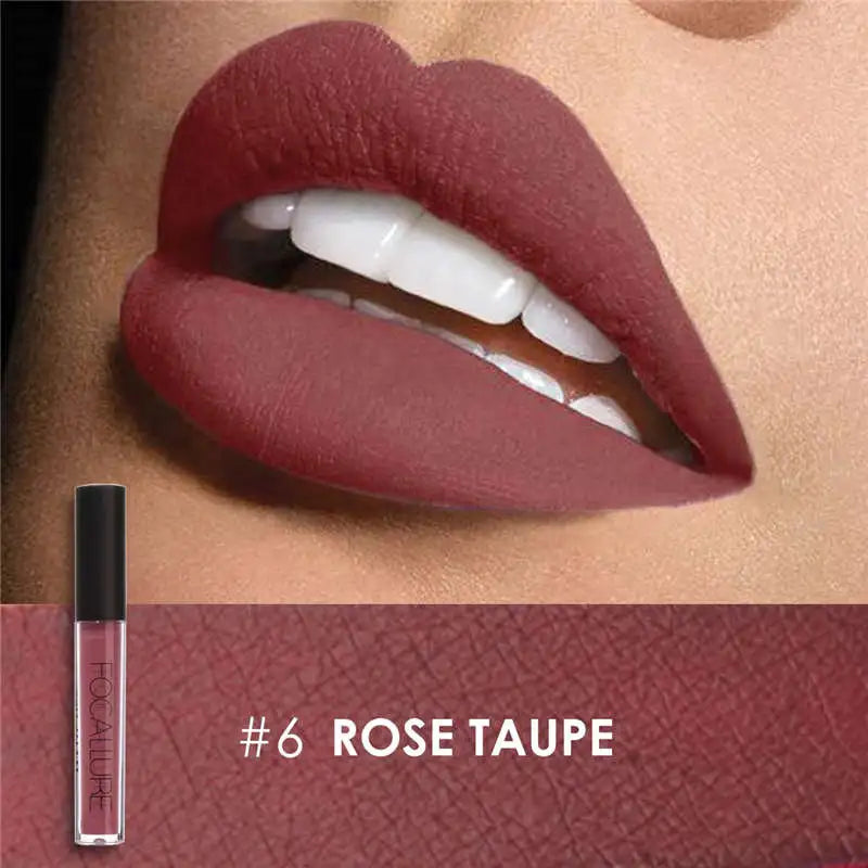 FOCALLURE Waterproof Liquid Lipstick Batom Red Velvet Lip Tint Brown Nude Matte Lipstick Colourful Makeup Cosmetics Maquiagem