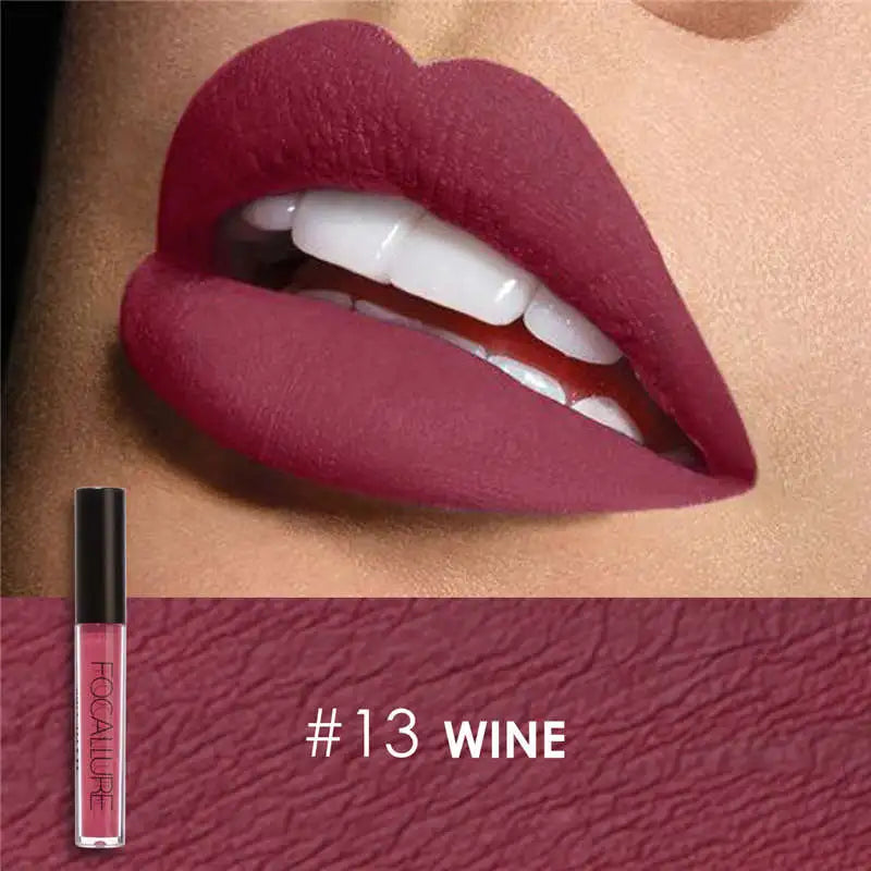 FOCALLURE Waterproof Liquid Lipstick Batom Red Velvet Lip Tint Brown Nude Matte Lipstick Colourful Makeup Cosmetics Maquiagem