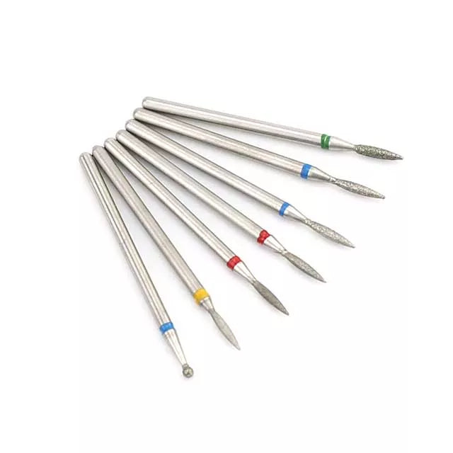 7pcs/Set Diamond Nail Drill Bit Rotery Electric Milling Cutters For Pedicure Manicure Files Cuticle Burr Nail Tools Accessories