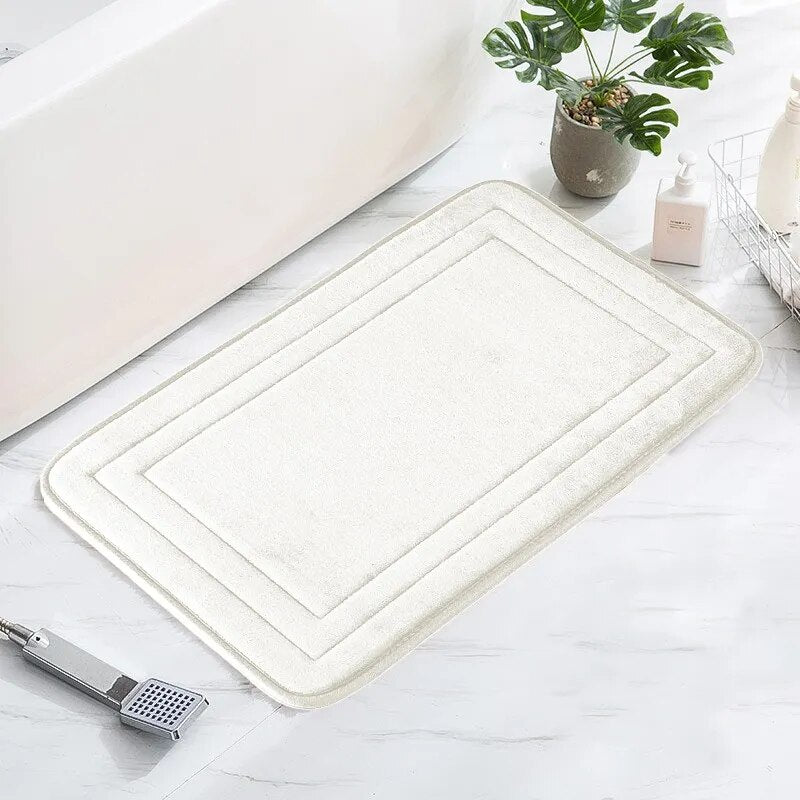 Bathroom Mat Floor Mats Non Slip Carpet Shower Room Doormat Soft and Comfortable Absorbent Machine Washable Easier To Dry