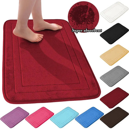 Bathroom Mat Floor Mats Non Slip Carpet Shower Room Doormat Soft and Comfortable Absorbent Machine Washable Easier To Dry