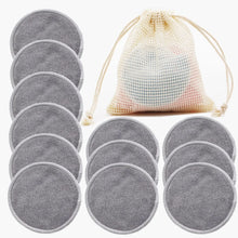 Load image into Gallery viewer, Reusable Bamboo Makeup Remover Pads 12pcs Washable Rounds Cleansing Facial Cotton Make Up Removal Pads Tool
