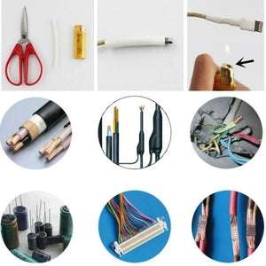 127/328pcs Heat Shrink Tube 2:1 Shrinkable Wire Shrinking Wrap Tubing Wire Connect Cover Protection with 300W Hot Air Gun
