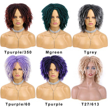 Load image into Gallery viewer, Ombre Black Gray 6 Inch Short Dreadlocks Wigs Women Natural Synthetic Dreads Wig Afro Curly Twist Locs Braided Wigs Daily Use
