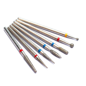 7pcs/Set Diamond Nail Drill Bit Rotery Electric Milling Cutters For Pedicure Manicure Files Cuticle Burr Nail Tools Accessories