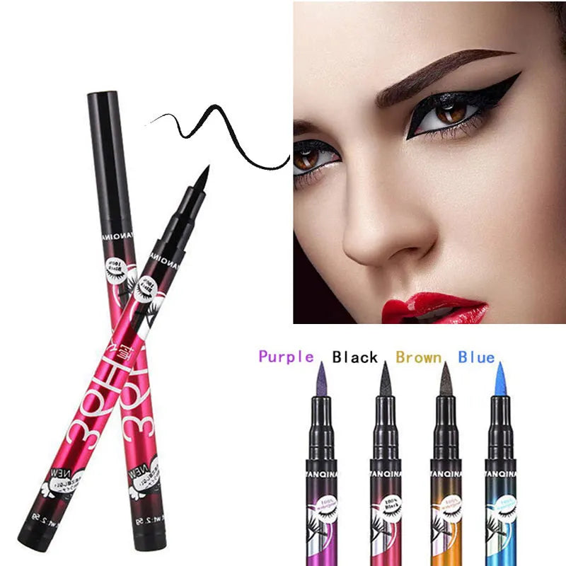 Black Liquid Eyeliner Waterproof Eyeliner Pencil 36H Long-Lasting Liquid Eye Liner Pen Quick-Dry No Blooming Cosmetics Tool