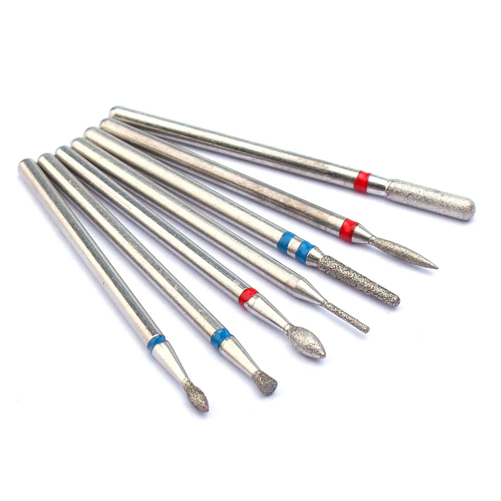 7pcs/Set Diamond Nail Drill Bit Rotery Electric Milling Cutters For Pedicure Manicure Files Cuticle Burr Nail Tools Accessories