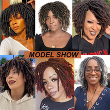Load image into Gallery viewer, Ombre Black Gray 6 Inch Short Dreadlocks Wigs Women Natural Synthetic Dreads Wig Afro Curly Twist Locs Braided Wigs Daily Use
